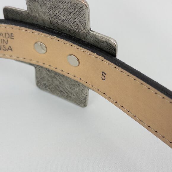 Gotcha Covered Black Leather Belt Large Crosses Concho Style Western Size Small - Picture 8 of 13